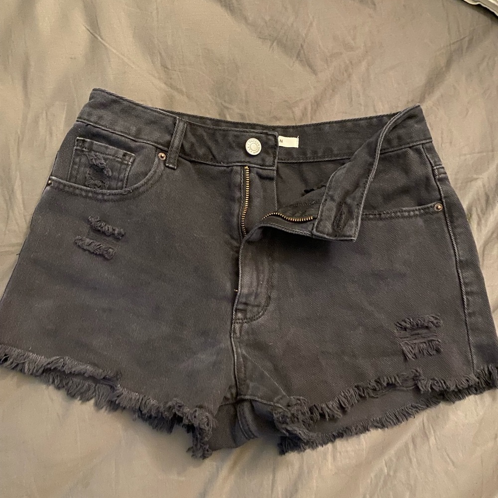 PacSun Black High Waisted Denim Festival Shorts Size 26